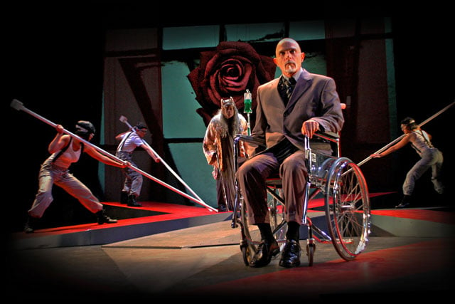 man in wheelchair theater performance