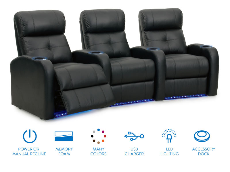 Sonic black leather recliners