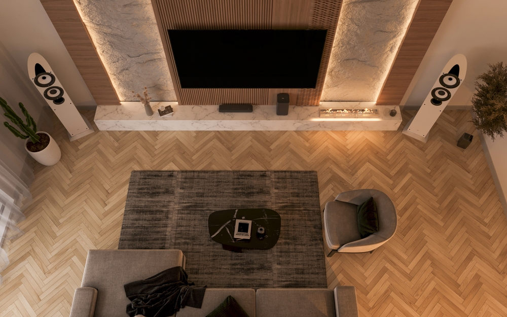 The,Image,Presents,A,Contemporary,Living,Room,In,Warm,,Neutral