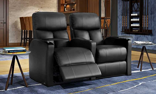 two black bolt recliners in living room