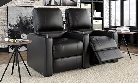 black leather octane charger recliners