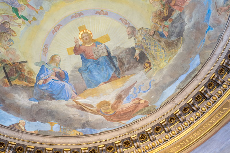 mural on ceiling of a chapel