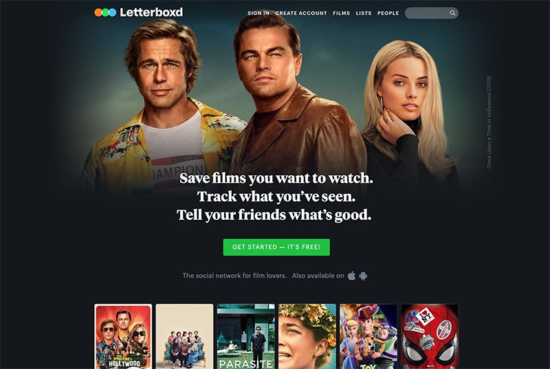 letterboxd website page