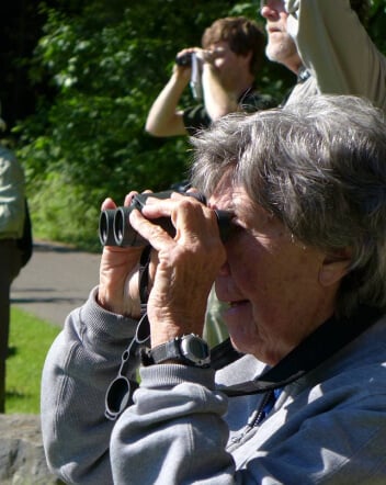 group of seniors birdwatching