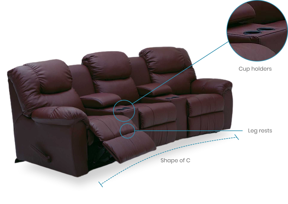 c shaped sofa
