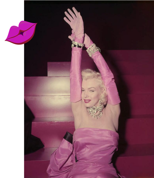 Marilyn Monroe in The pink satin gown