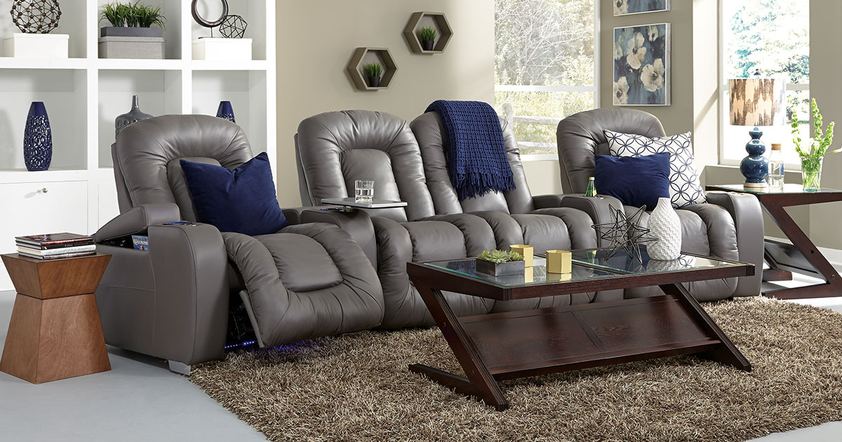 Comfy Leather Home Theater Seating, Leather Theatre Seating For Home