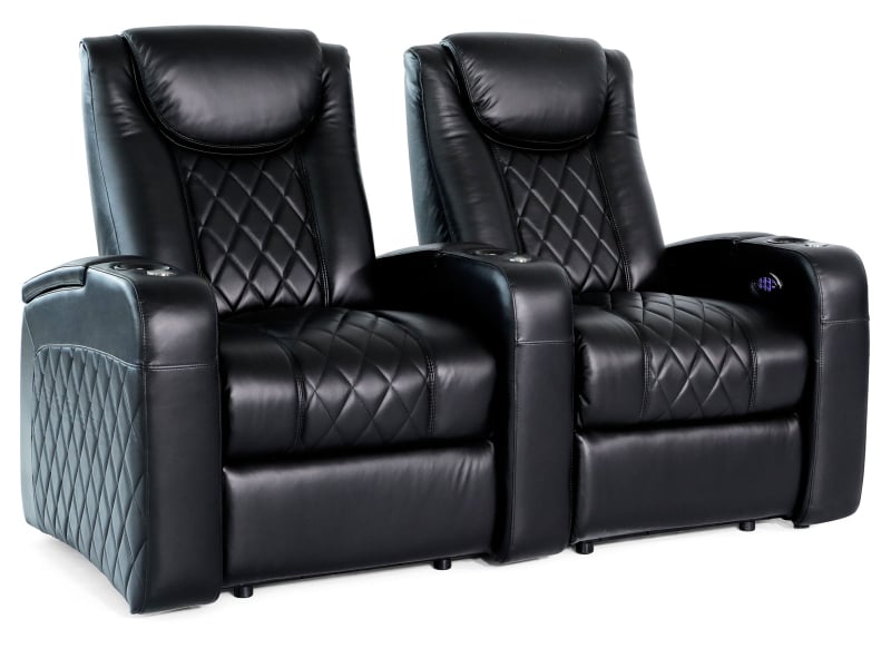 Octane Azure LHR | Power Reclining | Black Italian Leather
