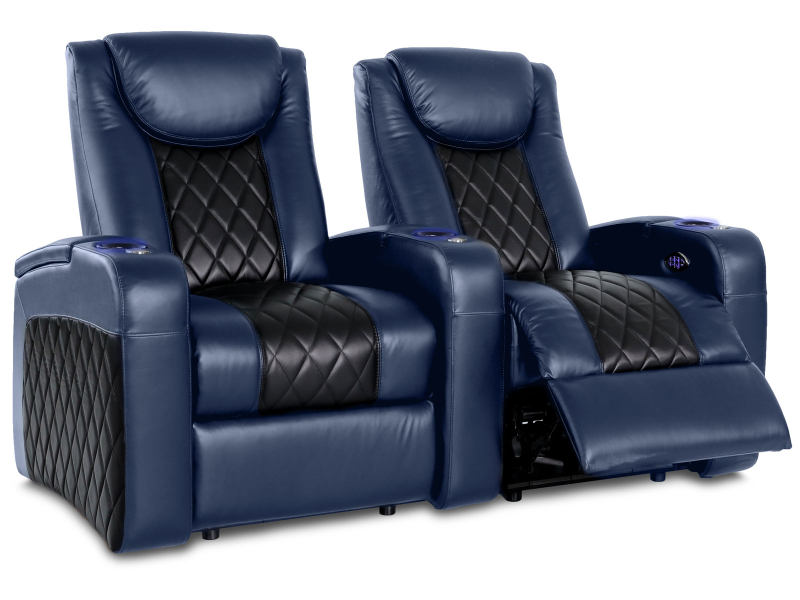Octane Azure LHR Regatta and Black Home Theater Seating - SeatUp.com