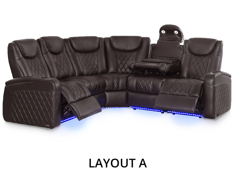 Octane Azure LHR Power Brown Sectional Tables Storage Charging