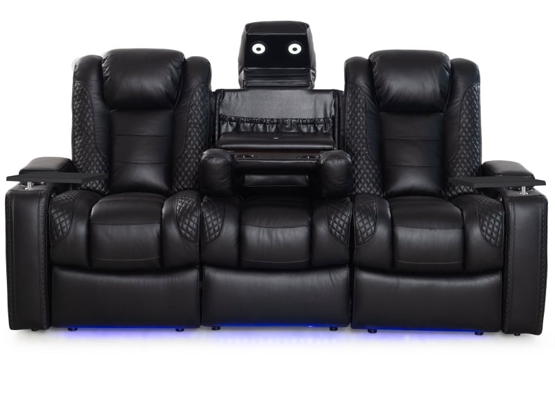 Octane Seating Novo Lhr Power Reclining Sofa With Heat Massage Middle Drop Down Table Loveseat Storage Console Seatup Com