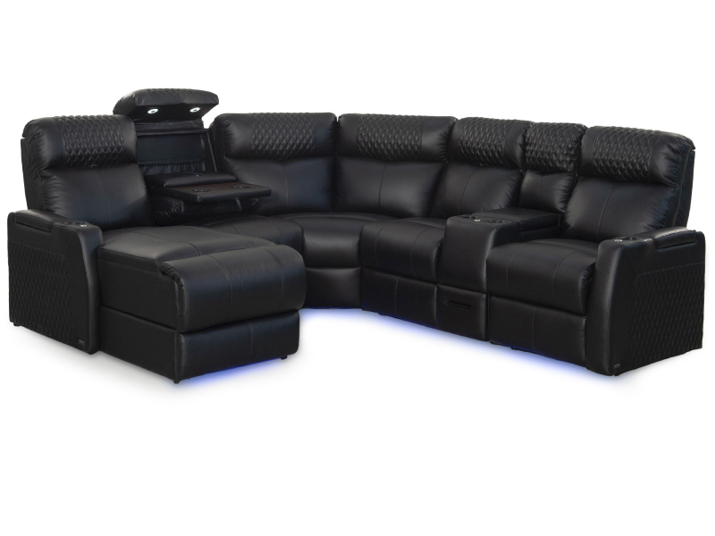 Solace XS LHR Massage Sectional | Black - SeatUp.com