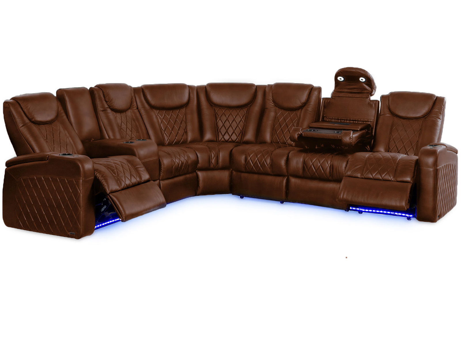 Octane Azure LHR Power Sectional Power Headrest & Lumbar Storage