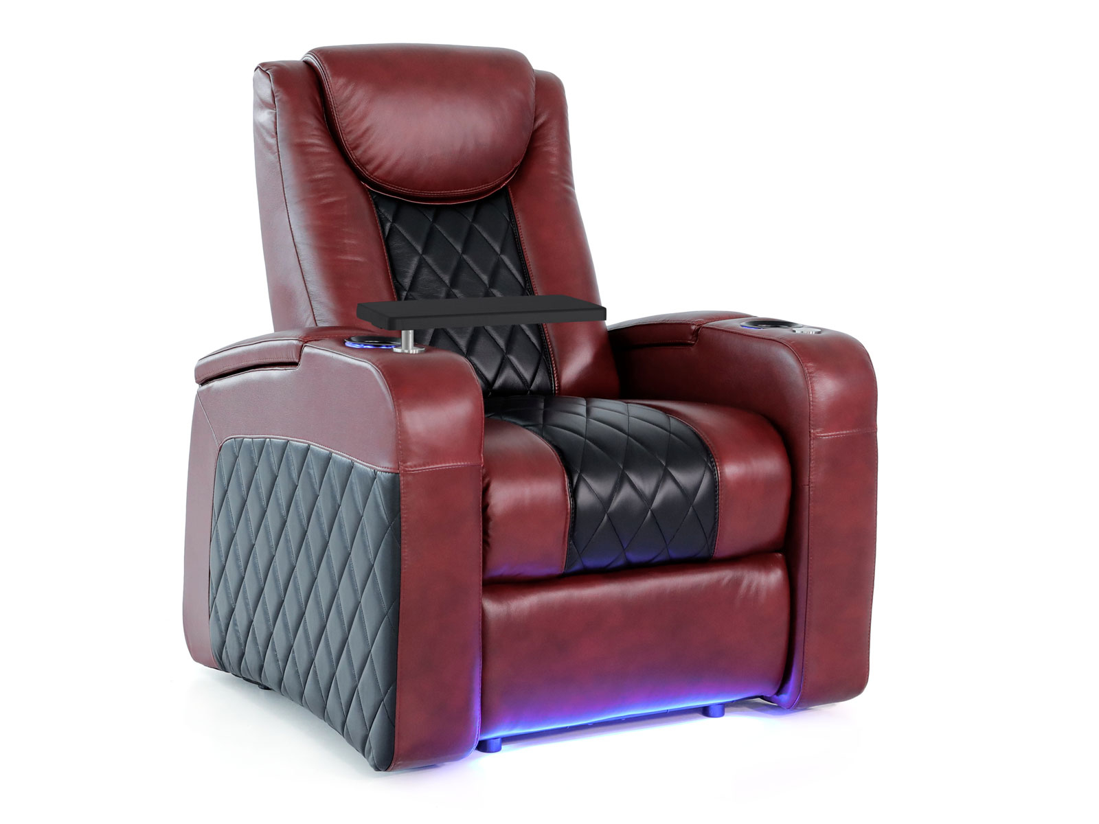 Octane Azure LHR Black and Red Individual Recliner