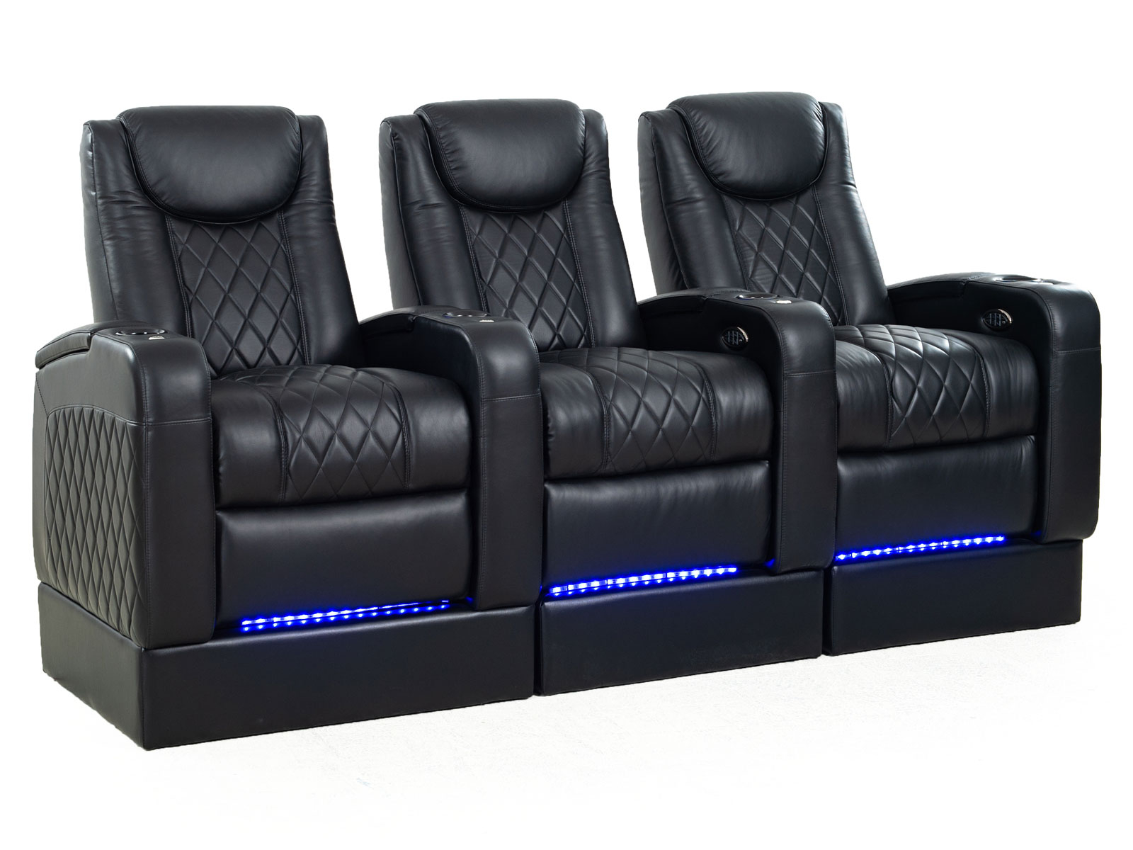 Octane Azure LHR Tiered Seating Black Italian Leather