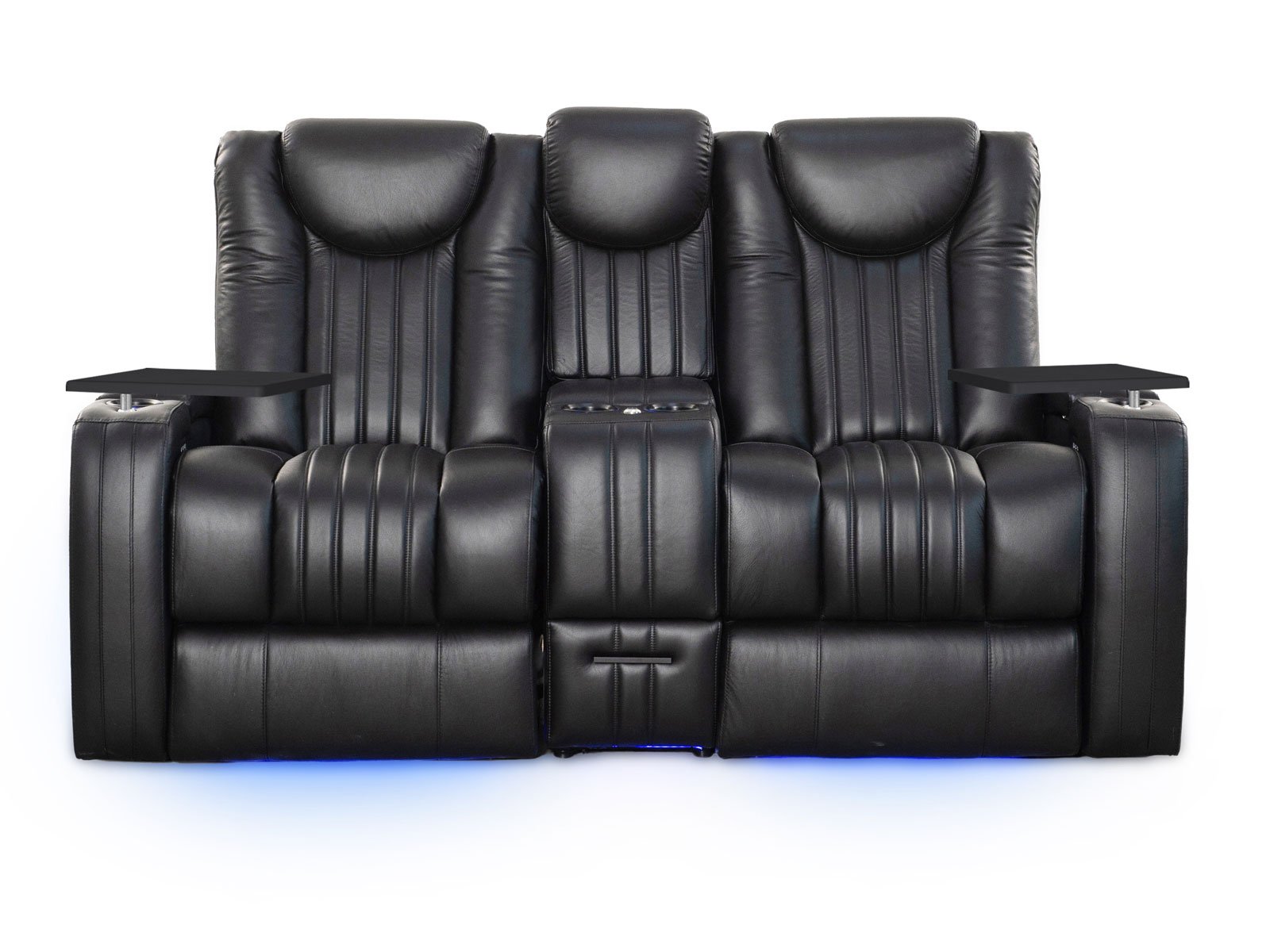 King LHR Max Black Reclining Massage Loveseat