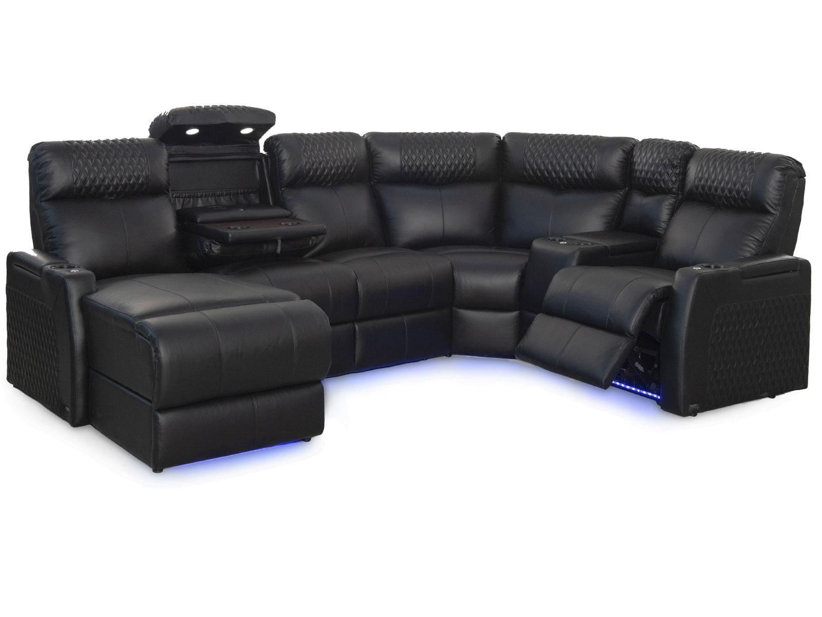 Solace XS LHR Massage Sectional | Black - SeatUp.com