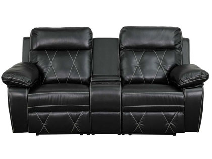 black leather recliners with cupholders
