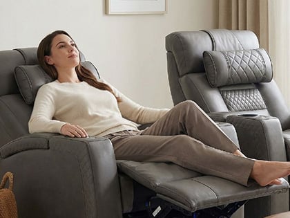 Smoke Diamond-Stitch Recliner Pillow