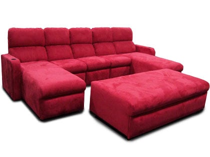 Fortress Matinee c-shaped theater sofa with ottoman