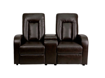 2 piece black leather recliner