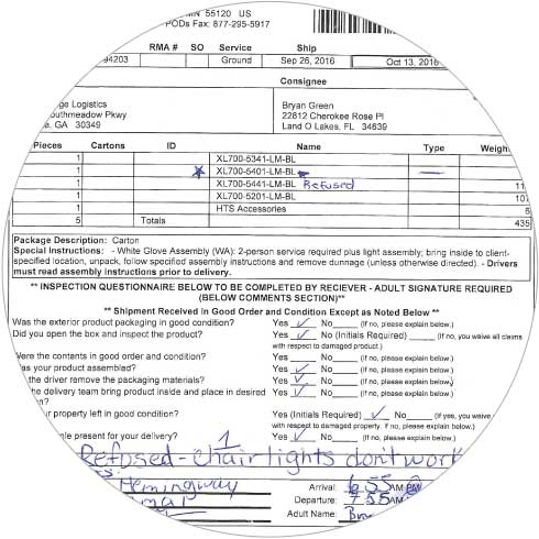 shipment damage form