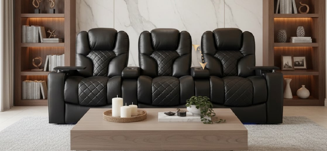 Flip-up arm home theater seating