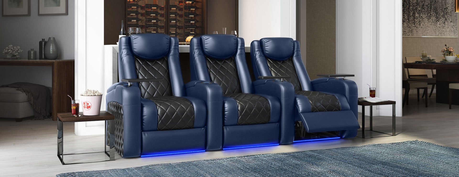 Azure LHR Series theater chairs for home financing